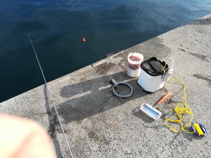 エサのアジ釣り開始