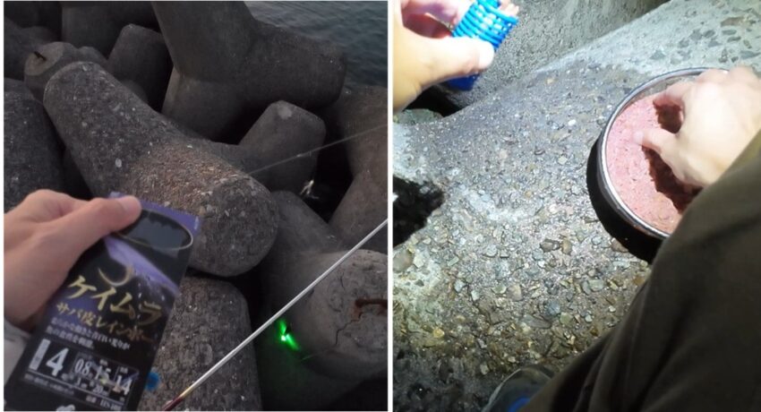 エサのアジを釣るサビキ釣り