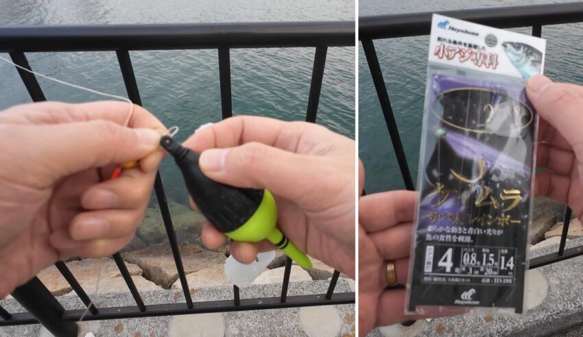 上カゴの電気ウキサビキ釣り仕掛け