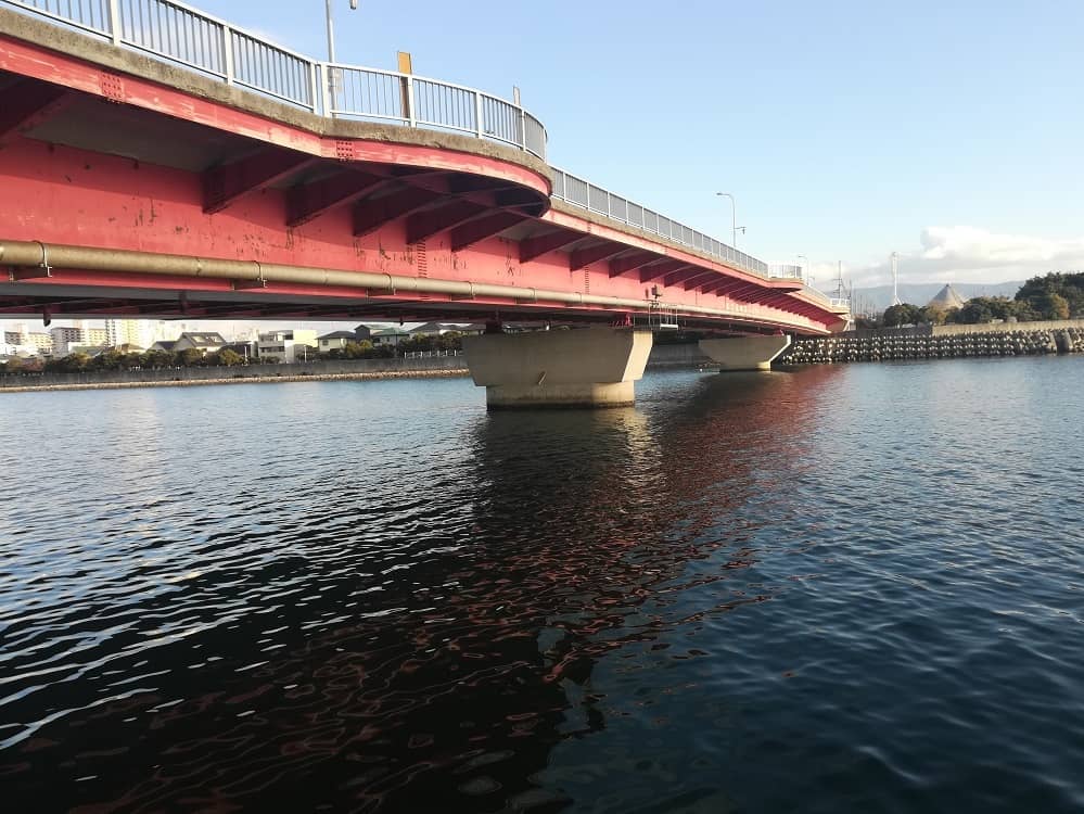 本日の釣り座 -貝塚水路 二色大橋下-