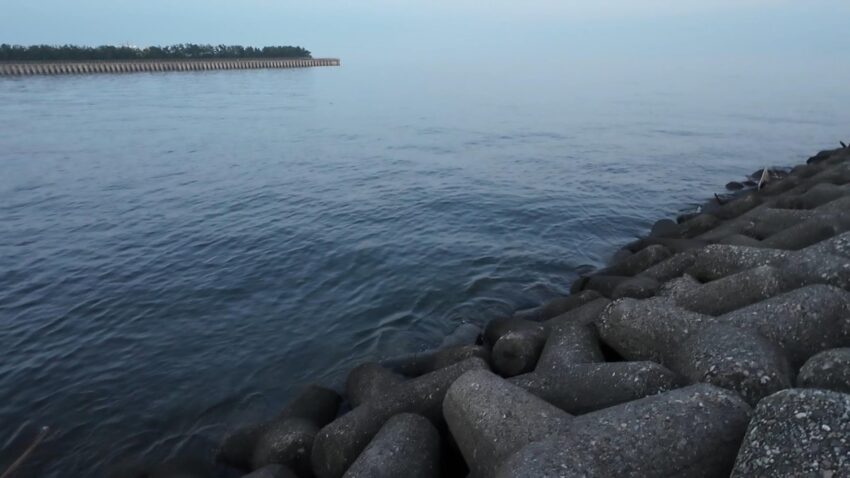 釣り場の大津川河口（泉大津側）
