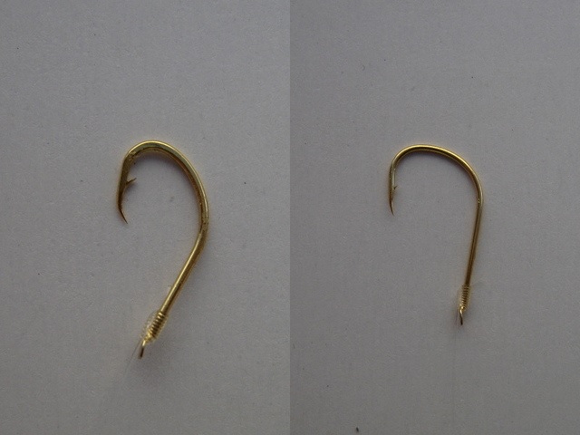 （左）ネムリ針　（右）通常の針